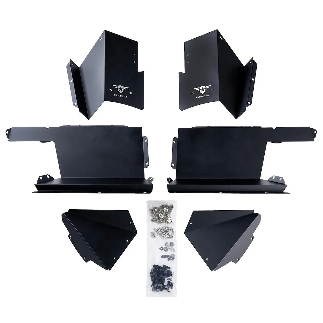 35-1069 – COMBAT OFFRD Fender Well Liner, Powder Coated Black Aluminum Set Of 2 With Stainless Steel Hardware